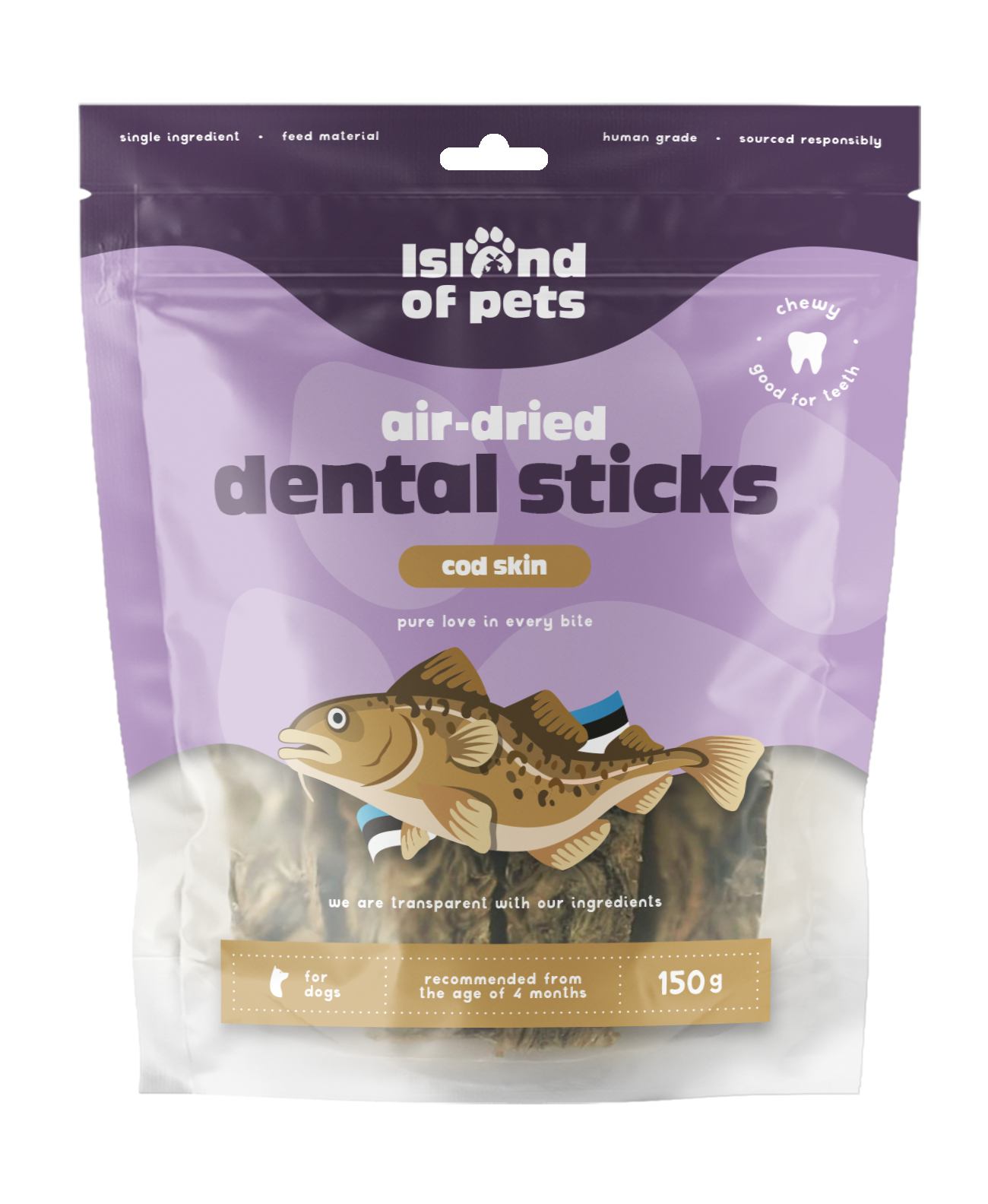 Dorschhaut-Dentalsticks 150 g